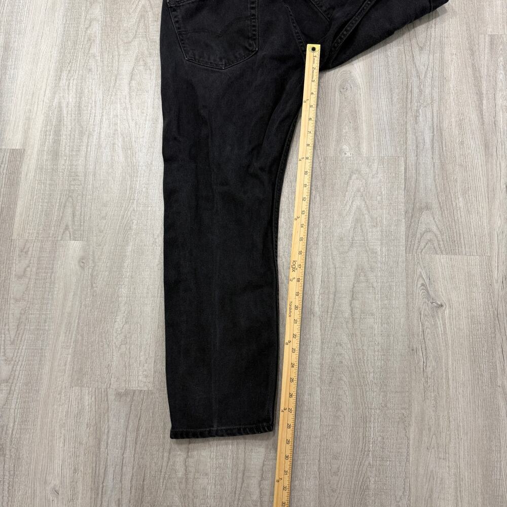 Levis 505 Jeans Men's 36x29 Black Denim Straight Regular Fit Western Rodeo - Picture 7 of 9